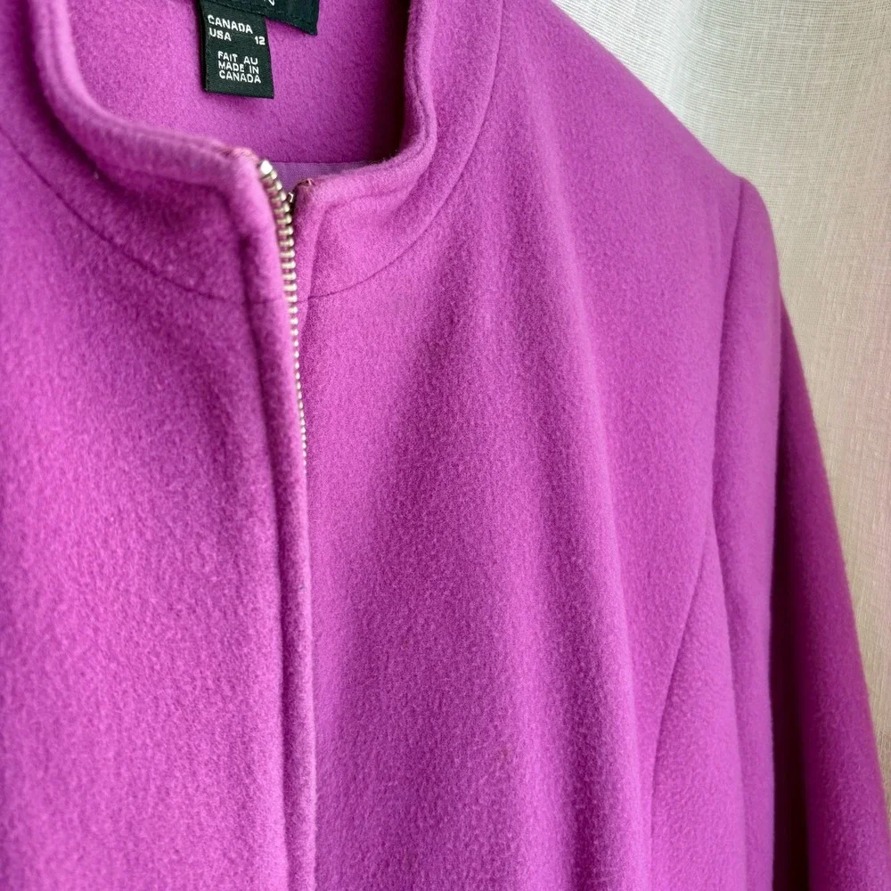 LOUBEN Jacket Women's 12 Fuchsia Pink Wool Cashmere Blend Lined Full Zip‎ Canada